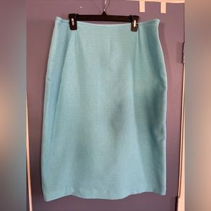 Preston & York Baby Blue Long Skirt 16 Excellent Condi Lined Zip mid back slit